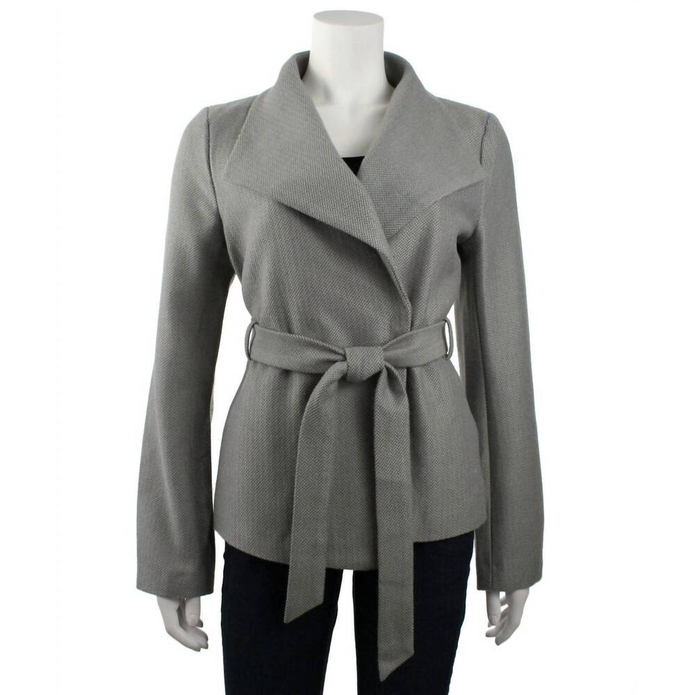 NEW EVETTE & K women's wrap jacket in gray